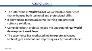 Aman_Industrial_Training _PPT for Python Internship | PPTX
