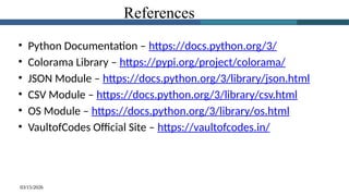 Aman_Industrial_Training _PPT for Python Internship | PPTX