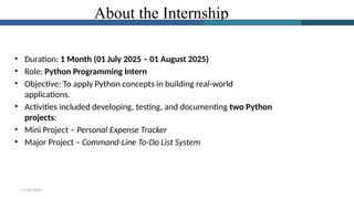 Aman_Industrial_Training _PPT for Python Internship | PPTX