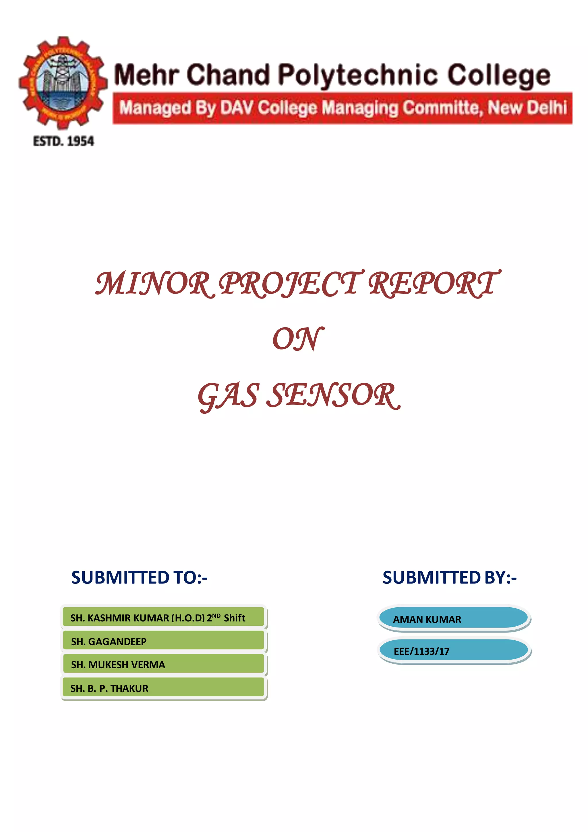GAS sensor report | DOCX