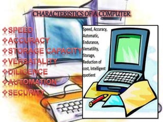CHARACTERISTICS OF A COMPUTER
