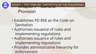 Ra 856 Comprehensive Overview of RA 11223 Universal Health Care Act and PD 856 ...