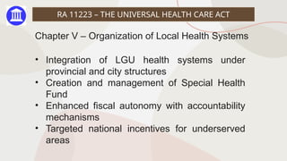 Ra 856 Comprehensive Overview of RA 11223 Universal Health Care Act and PD 856 ...