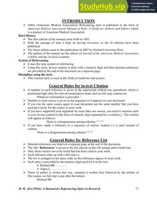 A Manual For Referencing Styles In Research | PDF