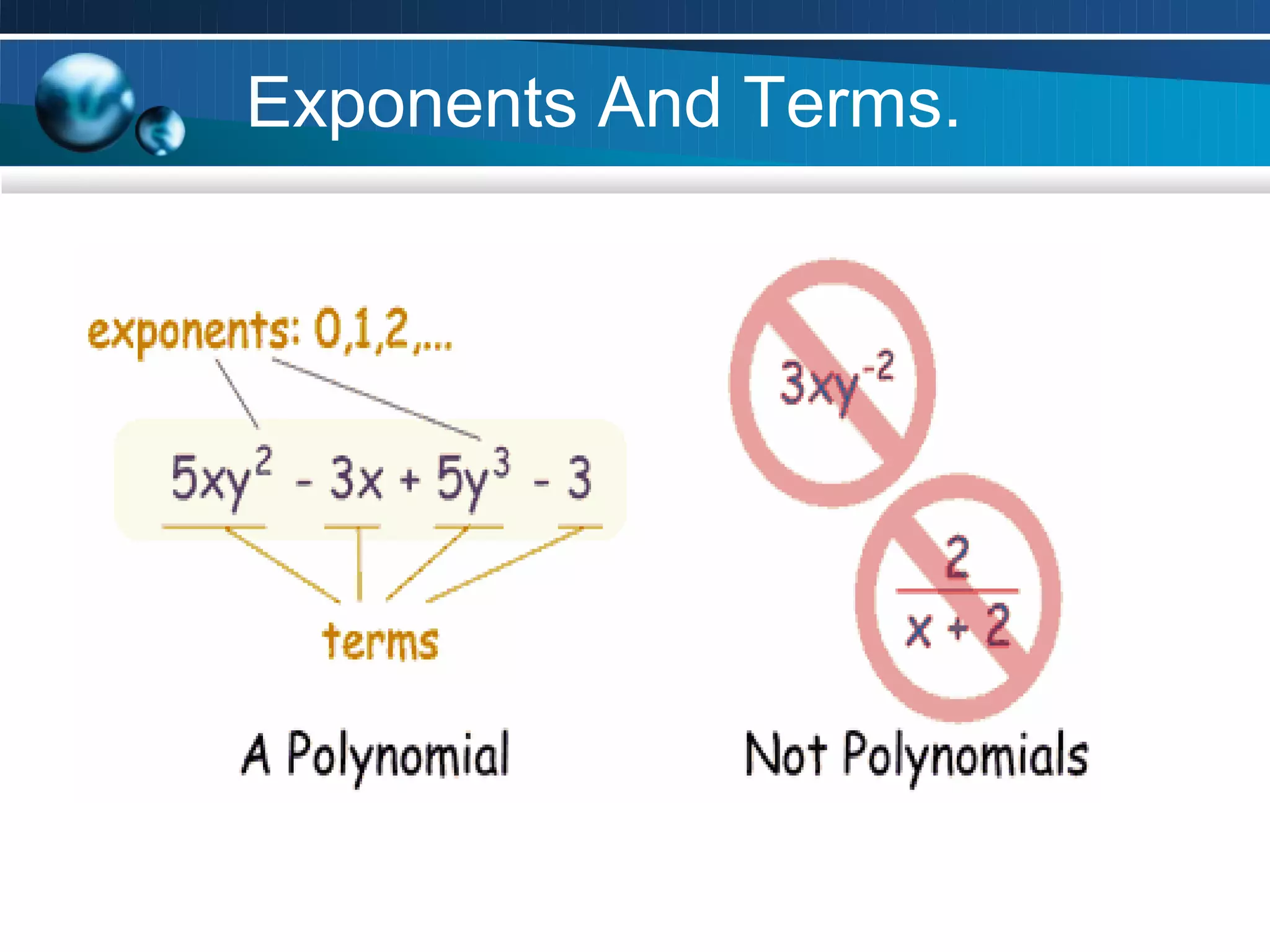Exponents And Terms.
 