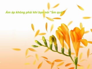 Ấm áp không phải khi bạn nói "ấm quá",   