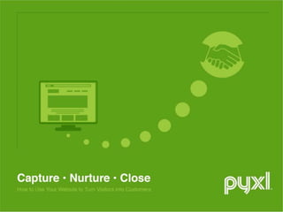 Capture, Nurture & Close
How to Use Your Website to Turn
Visitors into Customers

 