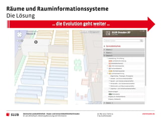 Räume und Rauminformationssysteme
Die Lösung




     Sächsische Landesbibliothek – Staats- und Universitätsbibliothek Dre...