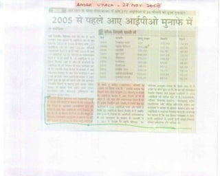 Amar Ujala Nov 27, 2008 IPO Article