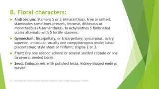 AMARANTHACEAE_FAMILY_ TAXONOMY OF ANGOSPERMS | PDF