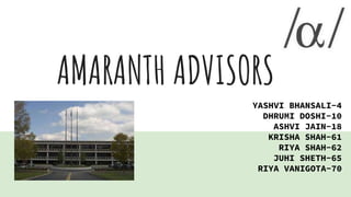 AMARANTH ADVISORS
YASHVI BHANSALI-4
DHRUMI DOSHI-10
ASHVI JAIN-18
KRISHA SHAH-61
RIYA SHAH-62
JUHI SHETH-65
RIYA VANIGOTA-70
 