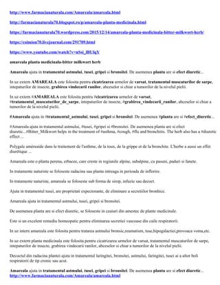 Amareala planta medicinala | DOC