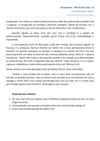 Amargura potente arma de satanas