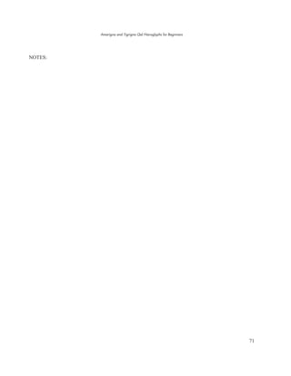 Amarigna and Tigrigna Qal Hieroglyphs for Beginners
71
NOTES:
 