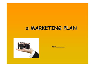a MARKETING PLAN


        For………………
        For………………
 