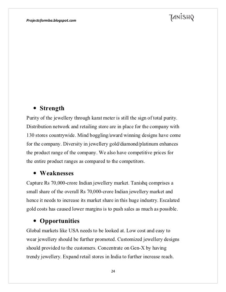a marketing project report on tanishq cover letter for jewelry store