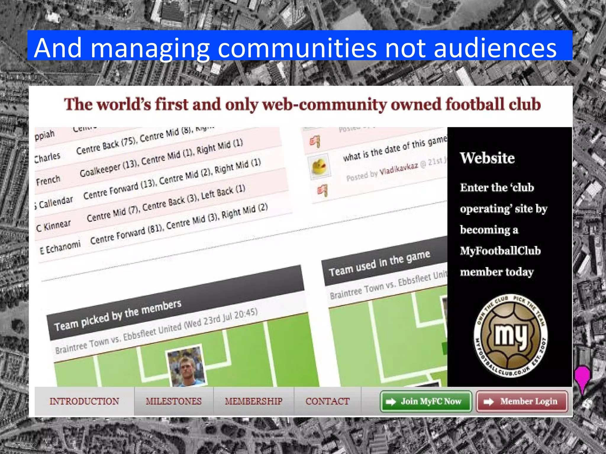 And managing communities not audiences 