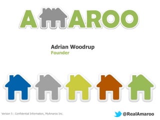 Adrian Woodrup
Founder
Version 5 : Confidential Information, MyAmaroo Inc. @RealAmaroo
 