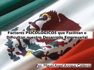 Factores PSICOLOGICOS que Facilitan o
Diﬁcultan nuestro Desarrollo Empresarial




              Psic. Miguel Angel Arcique Calderón
 