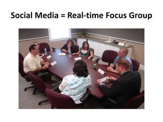 Social Media = Real-time Focus Group

 