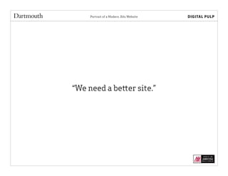 Portrait of a Modern .Edu Website
“We need a better site.”
 