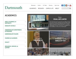 Who We Are & What We Do
Portrait of a Modern .Edu Website
 