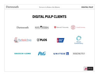 Portrait of a Modern .Edu Website
Harvard University
DIGITAL PULP CLIENTS
 
