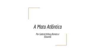 A Mata Atlântica
Por Gabriel,Hillary,Renata e
Eduarda
 