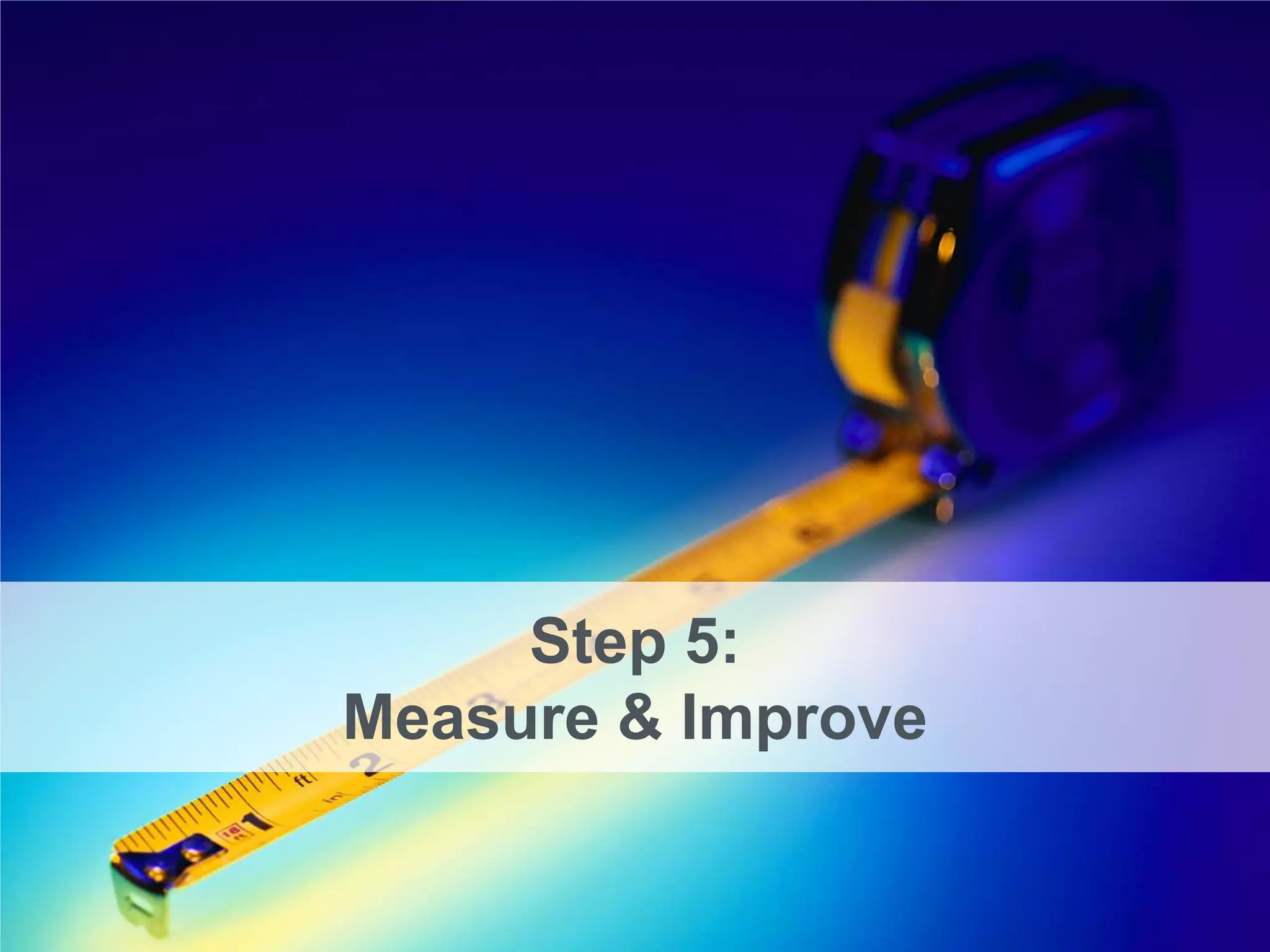 Step 5:
Measure & Improve
 