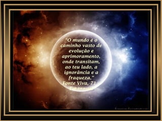 Período de TRANSIÇÃO para estágio de REGENERAÇÃO do
planeta Terra
Encarnad
os
1/4 que não tem mais
condições de
reencarnar e serão
exportados para outros
planetas mais
atrasados
compulsoriamente.
1/4 de espíritos
evoluídos - não
reencarnam,
trabalham pelo
progresso espiritual
da Terra.
1/4 de espíritos que
ainda terão uma
chance de
reencarnação (são
aqueles refratários
que se negam a
reencarnar por
mais de 2 a 3
séculos).
1/4 de
espíritos em
regeneração.
Desencarna
dos
 