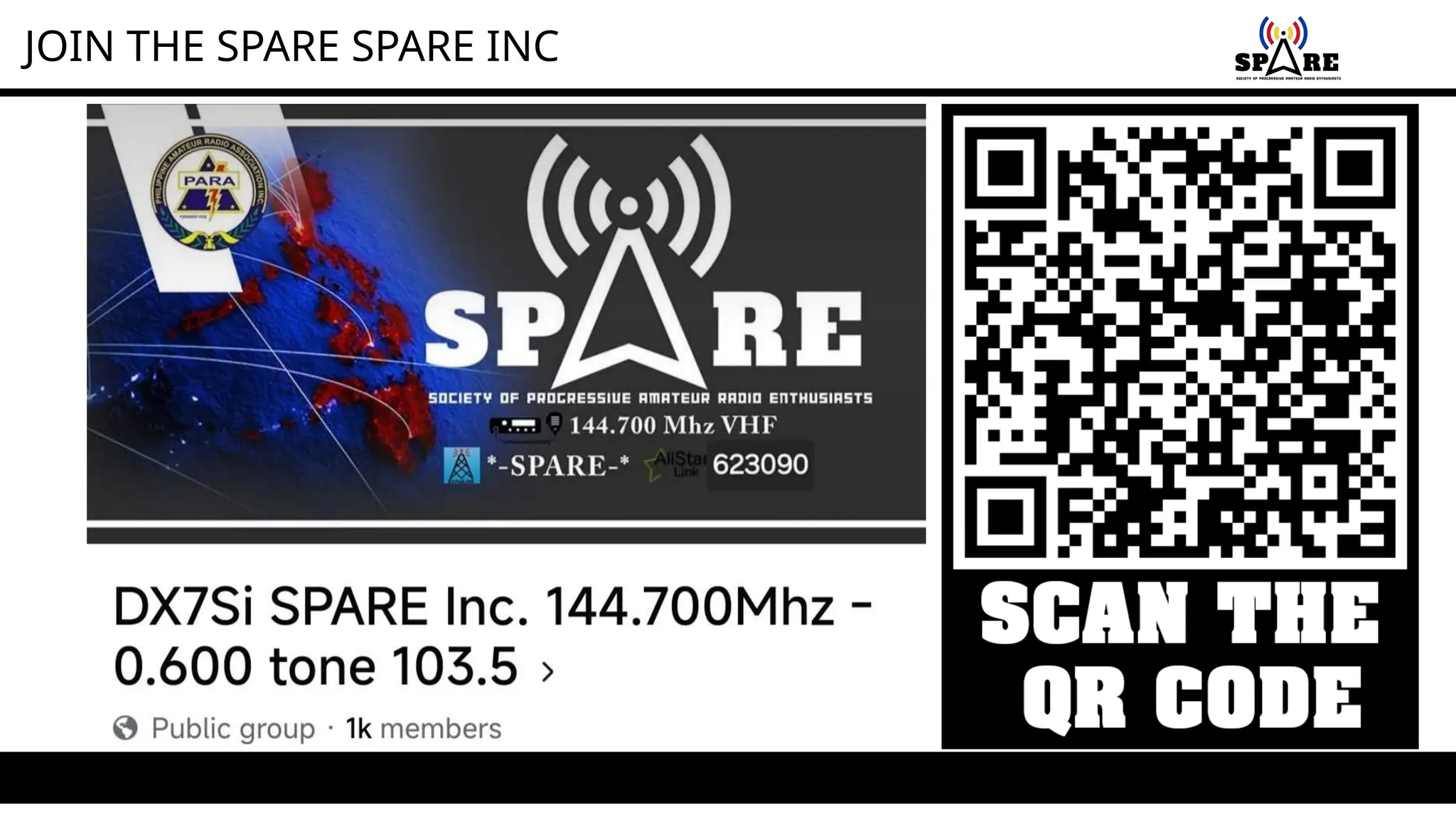 JOIN THE SPARE SPARE INC
 