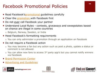 Facebook Ads and How They WorkCosts less than other forms of Internet adsTargeted to user behaviorWork differently than banner or click through adsSuccessful Facebook advertising requiresTargetingCreativityExperimentationMonitoring