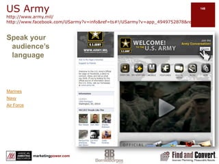 Have You Noticed? Pages Are Now Mini Websites…            In Facebook HTML is FBML (code talk for customizing a page)Use to create landing or canvas tab(s)Can include images, video, opt in for promotion (within Facebook guides)Can install Learn FBML for test testingHire a Facebook developer