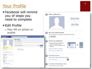 A way to engage with people you know and meet others with common interests18A Facebook Profile