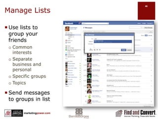 Facebook Applicationshttp://www.facebook.com/apps/directory.phpApplication Directory listed by:UtilitiesEducationEntertainmentFriends & FamilyBusinessGames SportsLifestyleJust for FunOn FacebookExternal WebsitesDesktopMobilePagesPrototypeBusiness PageBottom of Edit page