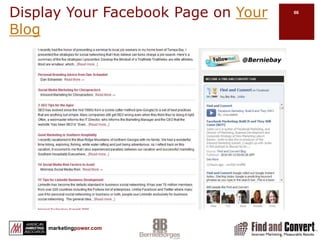 Remember…Facebook is not about shouting your messageFacebook is about communication, relationships and engagement that will ultimately achieve your goal…