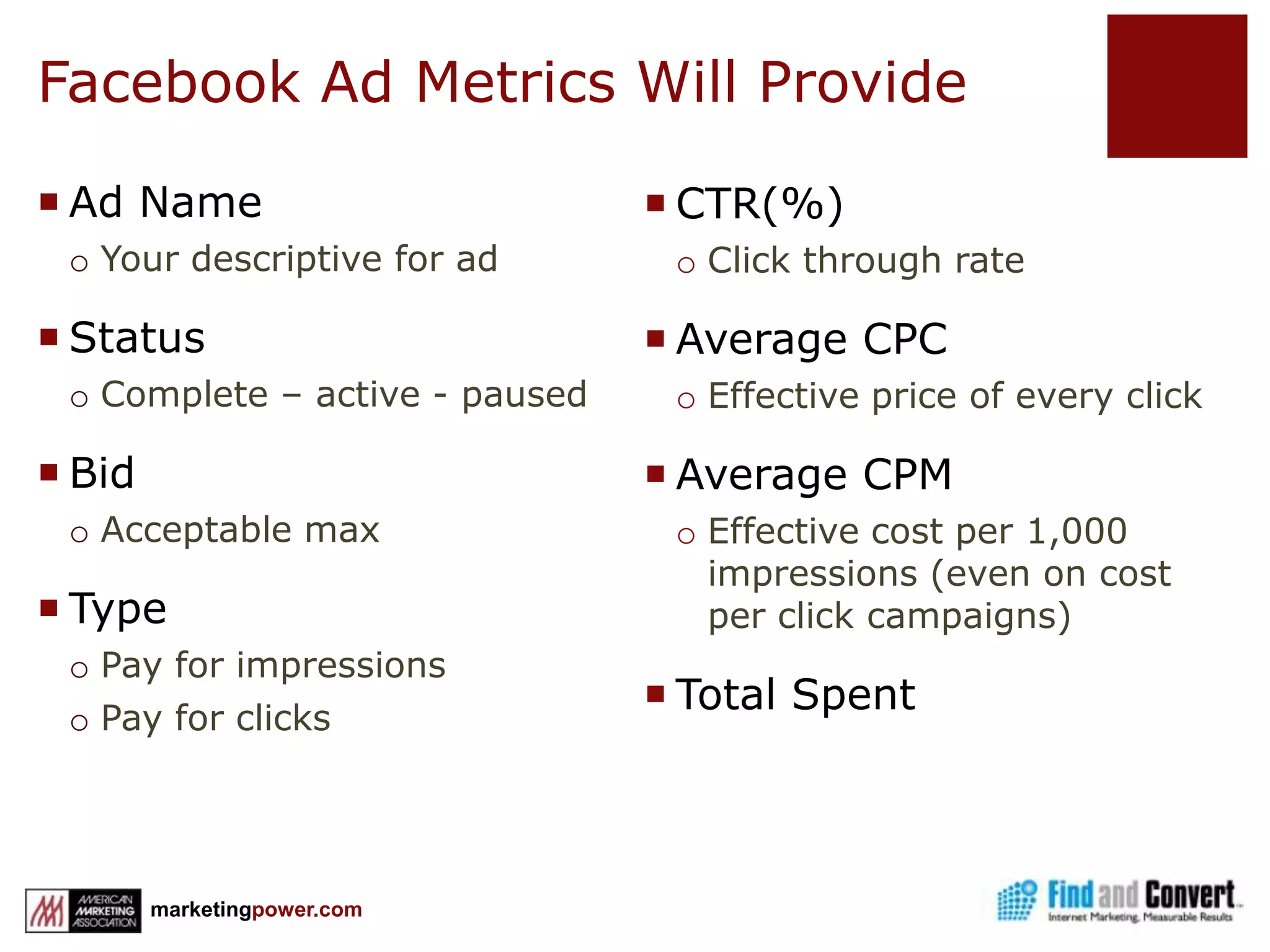 Facebook Apps for BrandingMultiple categories…here are just a few:UtilitiesBusinessTop PicksCausesSlideShareMemorable AddressNetworked BlogsLinkedInSlatesTestimonialsHootsuiteCouponsEventBritePayment StorefrontPromotionsSurveysHubSpotGraderSign Up FormAdvanced SearchNotesFlashVideoStatic FBMLRSSExtend InfoTwitter TabLinks