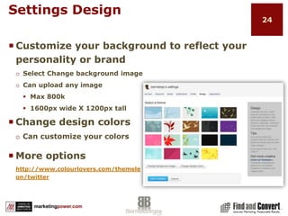 Settings…. MobileOptionally add your mobile number to start mobile (text) verification processCool Feature Twitter Commands