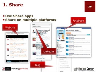 FollowersFollowingKeep Your Following Ratio BalancedFollow people whose lifestyle and interests may find your brand, products and tweets interesting enough to:Follow you backMay retweet your content 					   to their followersMight wish to engage in                        conversationNote: As you reach the 2000 followers mark, you should have a ratio of 110% or less