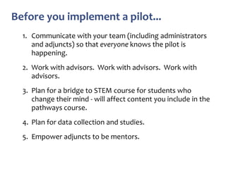 AMATYC 2014 Tips and Tricks for a Successful Pathways Implementation