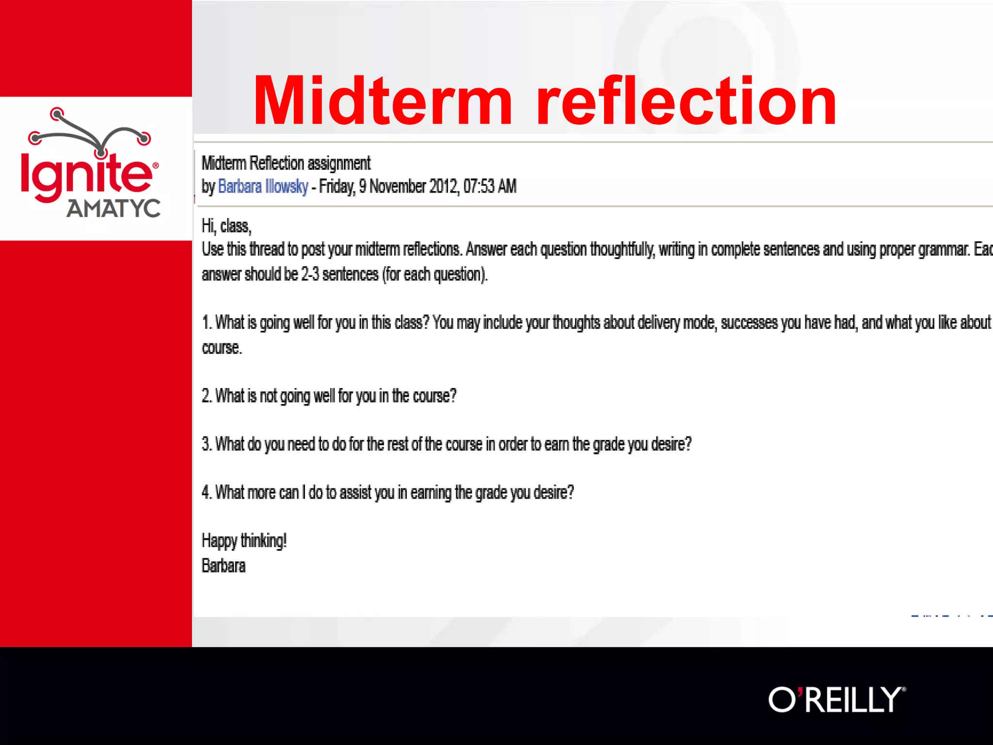 Midterm reflection
 