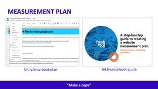 Proprietary & Confidential
24
MEASUREMENT PLAN
“Make a copy”
bit.ly/ama-boot-guidebit.ly/ama-boot-plan
 