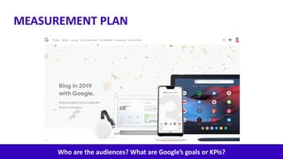 Proprietary & Confidential
25
MEASUREMENT PLAN
Who are the audiences? What are Google’s goals or KPIs?
 