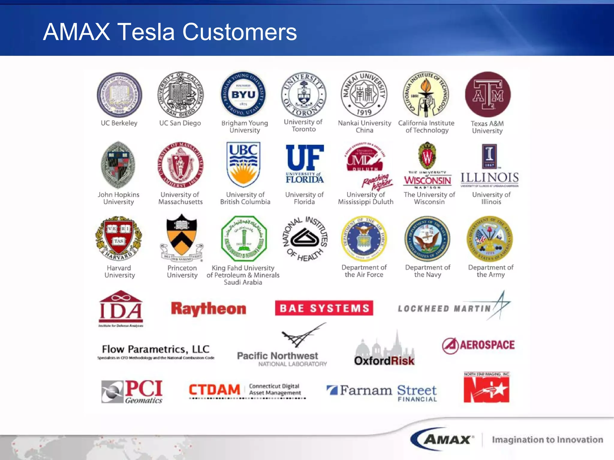AMAX Tesla Customers 