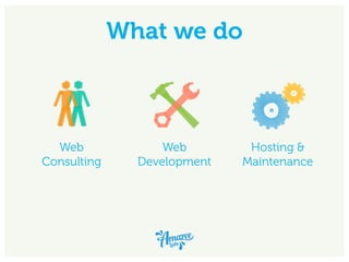 What we do
Web
Consulting
Web
Development
Hosting &
Maintenance
 