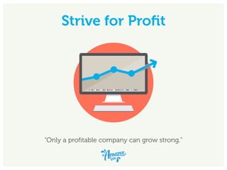 Strive for Proﬁt
“Only a proﬁtable company can grow strong.”
 