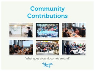 Community
Contributions
“What goes around, comes around.”
 