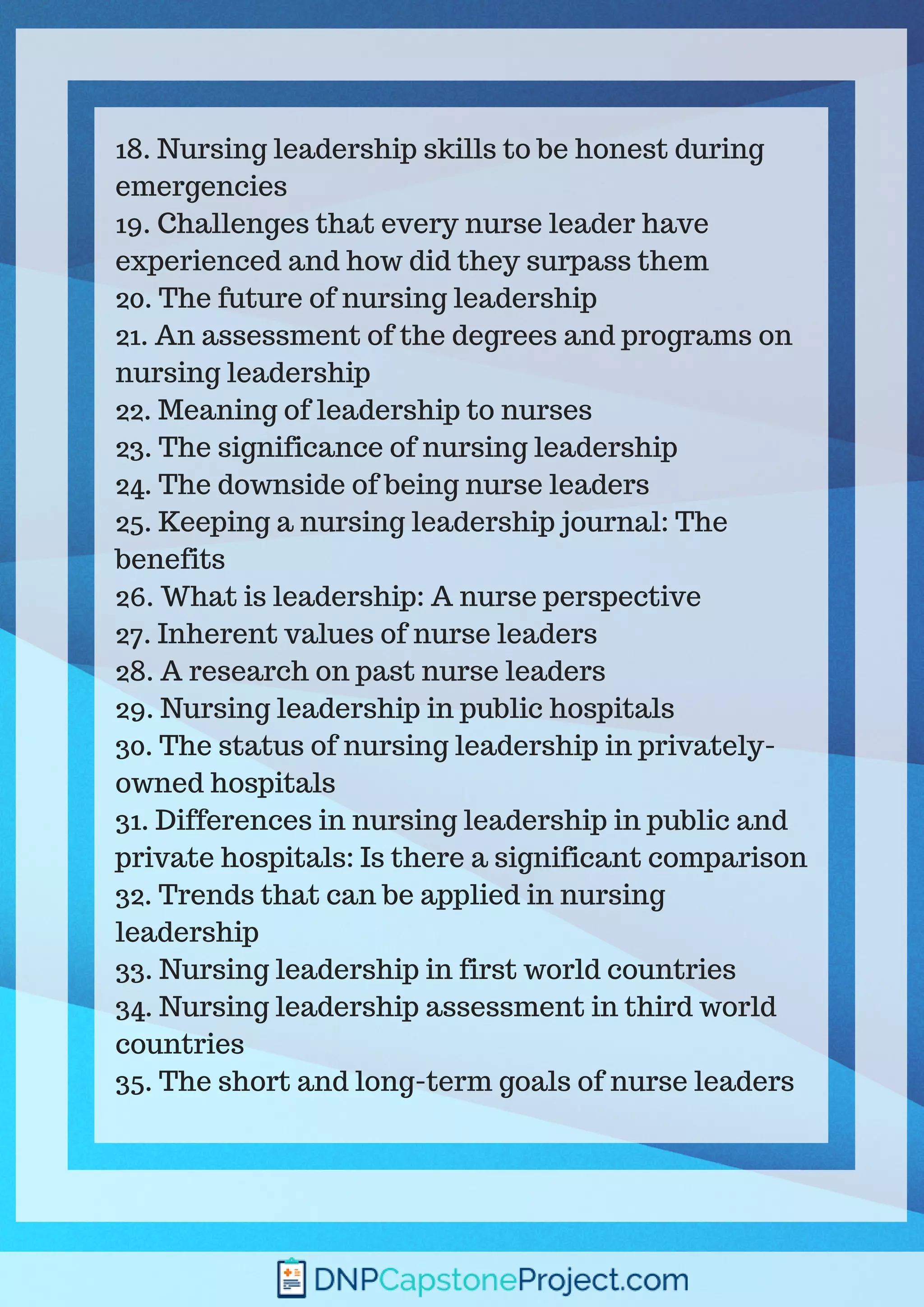 50 Nursing Leadership Ideas That Will Help You to Choose the Best Topic ...