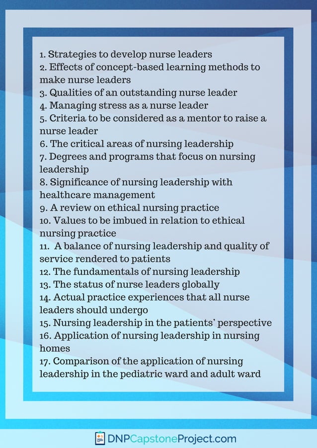 50 Nursing Leadership Ideas That Will Help You to Choose the Best Topic ...