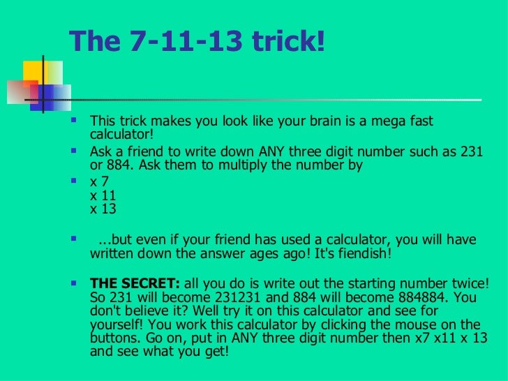 Amazing Math Trick Amazing Math Trick